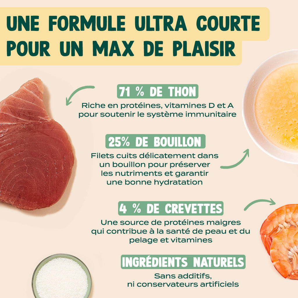 Pâtée Pour Chat Catit Cuisine - Filets De Thon Aux Crevettes, Sans Céréales, Riche En Protéines (sachet Fraîcheur)
