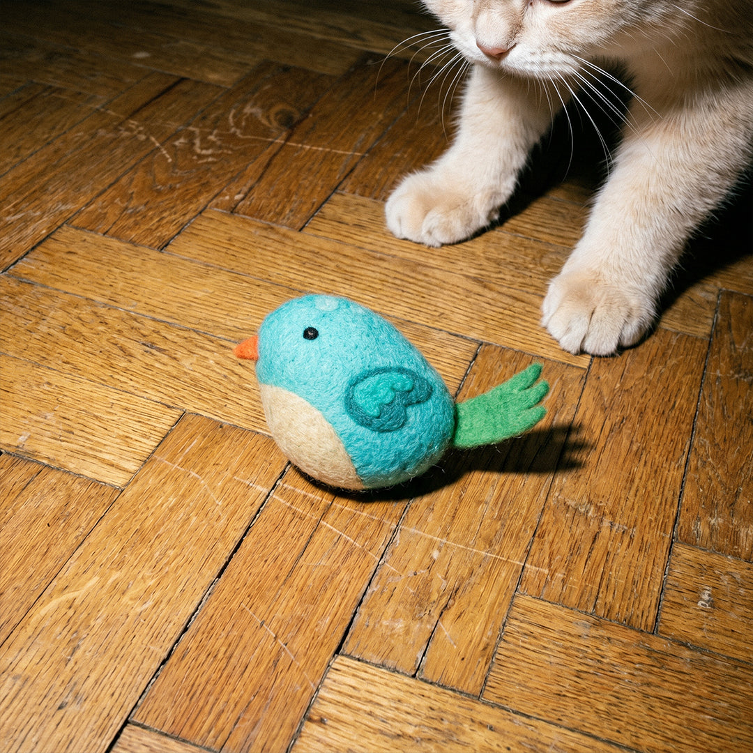 JOUET OISEAU HERBE À CHAT 2