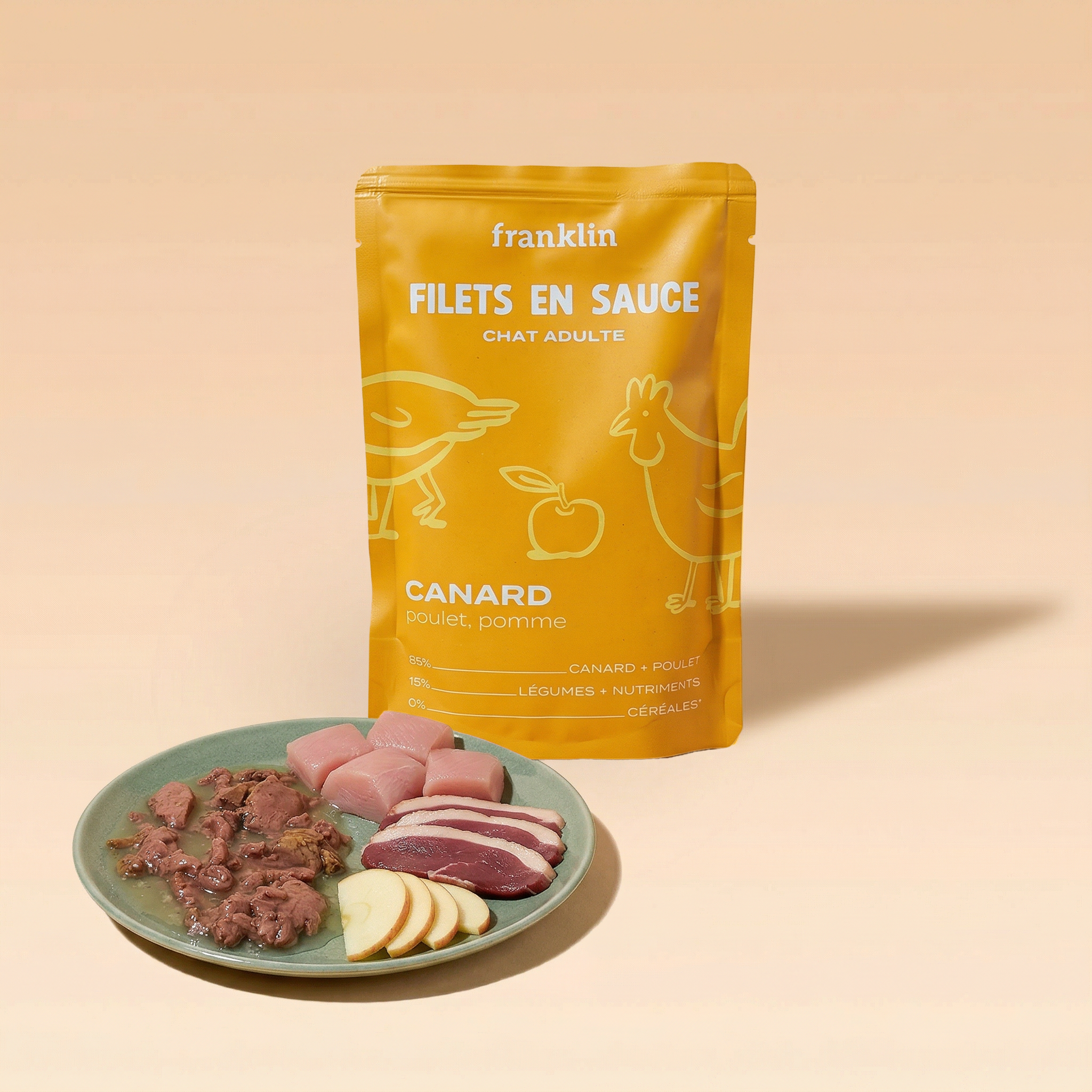 CANARD, POULET, POMME