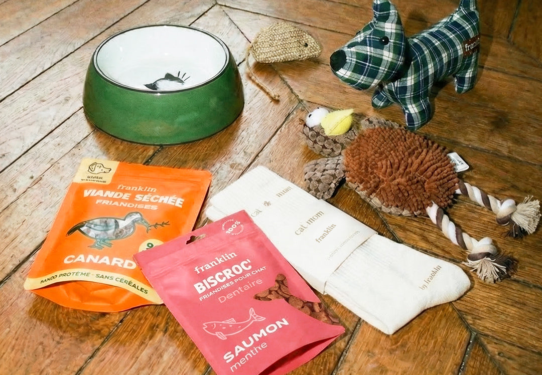 Franklin Alimentation premium pour chien et chat. Choisissez la meilleure nourriture pour votre animal : Croquettes sans céréales riches en protéines et faibles en glucides. Découvrez notre large gamme de pâtées et de friandises riches en viande !