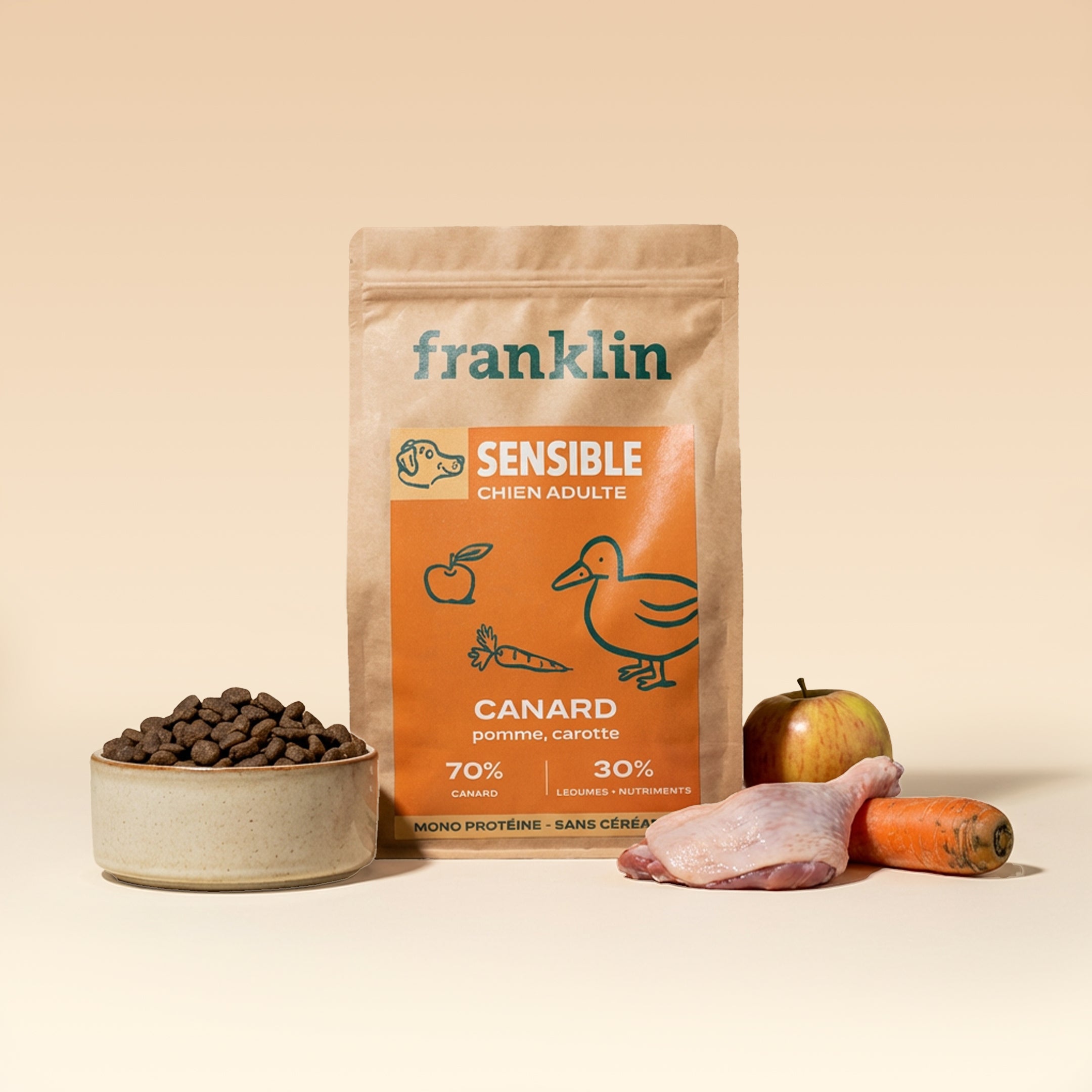 Franklin Alimentation premium pour chien et chat. Choisissez la meilleure nourriture pour votre animal : Croquettes sans céréales riches en protéines et faibles en glucides. Découvrez notre large gamme de pâtées et de friandises riches en viande !